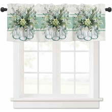 Eucalyptus Leaves Valance Spring Vintage Green Floral 54x18