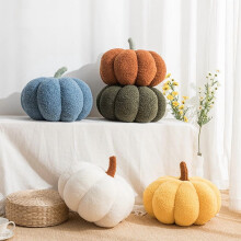 3D Teddy Fleece Pumpkin Pillow 18x18 inches