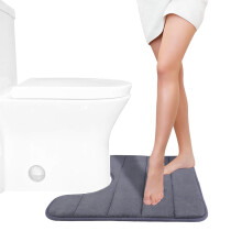 Tapis de toilette en mousse à mémoire de forme en forme de U, doux et antidérapant