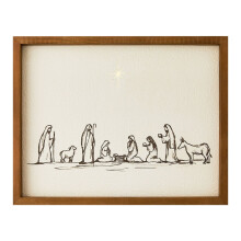 Nativity Scene Wall Art with Bethlehem Star 14x11 Inch
