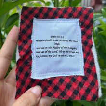 Handmade Pocket Prayer Quilt with Wooden Cross 1pc