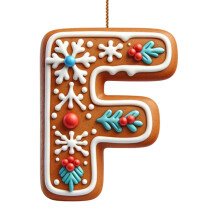 Ornements en pain d'épice en forme d'alphabet, pendentifs initiaux en forme de canne à sucre