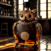 Verre Ă whisky hibou, carafe en cristal de 125 ml avec gravure