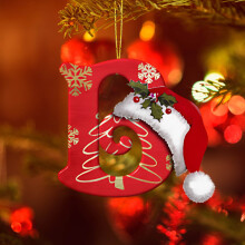 Décoration de sapin de Noël personnalisée avec motif de lettres