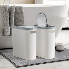 Plastic Bathroom Trash Can Compact Rustproof 2 Pack