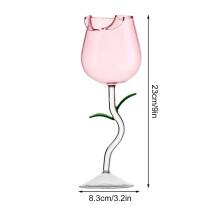Verre à vin rouge en forme de rose, haut pied, 1 pièce