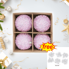 Boules de Noël roses (4 pièces)