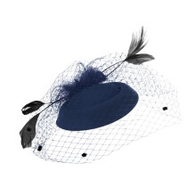 Chapeau bibi bleu marine pour femme (1 pièce)
