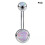 Opal Stone Stainless Steel Belly Button Ring - Blue 8