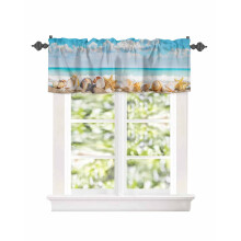 Starfish Seashell Window Valance 42x18in Rod Pocket