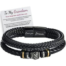 Personalized Braided Leather Bracelet I Will Always Be With
