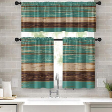 Black Farmhouse Kitchen Curtains Set of 3 36 inch