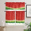 Watermelon Kitchen Curtains Set with Valance 24 inch Red 1
