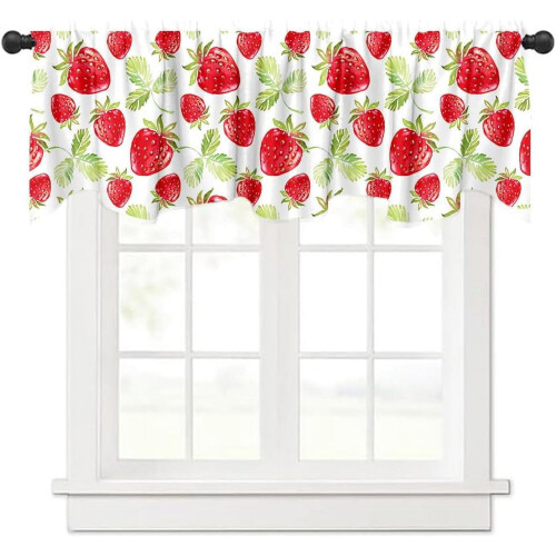 Strawberry Window Valance with Rod Pocket