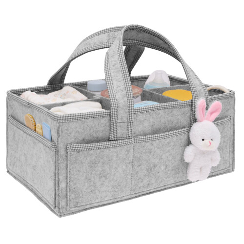 Baby Diaper Caddy Nursery Storage Bin with Wipes Organizer