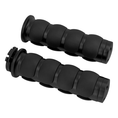 Black Non-Slip Rubber Handlebar Grips 1 inch