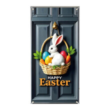 Easter Bunny Wreath with Colorful Eggs 16 Inch