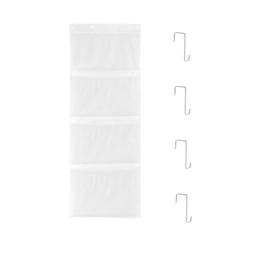 Over-the-Door Mesh Organizer White with 4 Pockets and Hooks