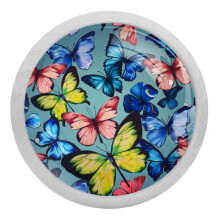Butterfly Pattern Crystal Glass Cabinet Knobs 4 PCS