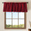 WOSIBO Buffalo Check Valances Red Black 2-Pack 16x56 Inch 1