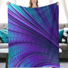 Abstract Blue Purple Flannel Fleece Throw Blanket 50x40