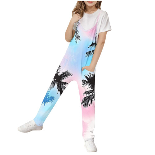 Women's Sleeveless Jumpsuit with Adjustable Straps Palm