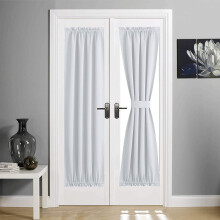 Blackout French Door Curtain White 64x102 cm