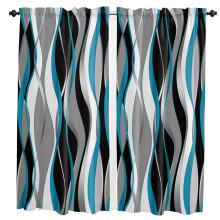 Abstract Gradient Turquoise Curtains for Living Room