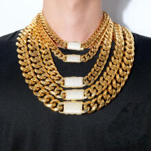 Hip Hop Cuban Link Chain 18K Gold Plated 30 in 18mm