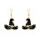 Ghost Stud Earrings Black Gold Animal Shape 1 Pair 1