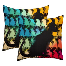 Fodere per cuscini decorativi con silhouette di gatto, 45x45 cm, confezione da 2