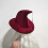 Witch Hat Face Cover Polyester Taffeta Red 1