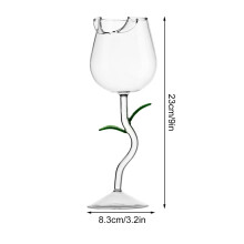 Verre à vin rouge en forme de rose, haut pied, 1 pièce