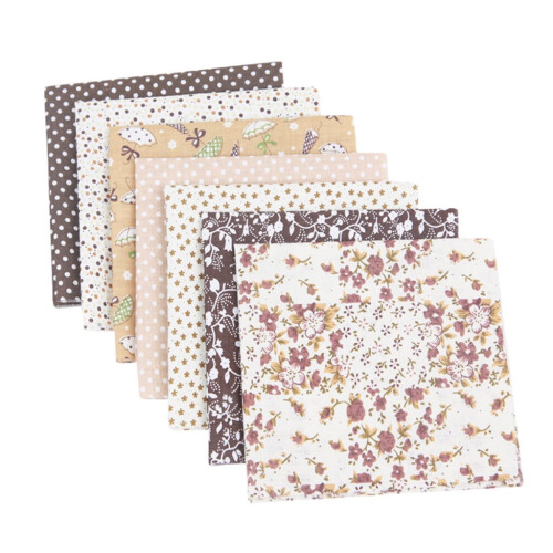 Cotton Print Fabric Squares 9.84"x9.84" 7-Pack