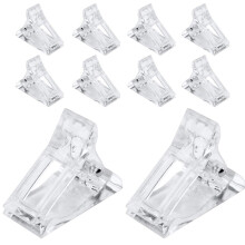 Polygel Nail Tips Clips with 10pcs Dual Clear Nail Molds