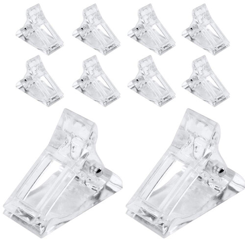Polygel Nail Tips Clips with 10pcs Dual Clear Nail Molds