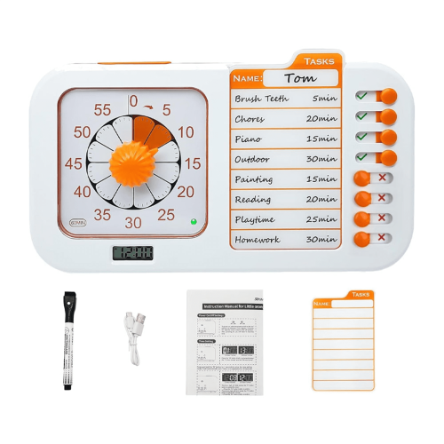 Task Timer for Kids Students Adults with To-Do List and