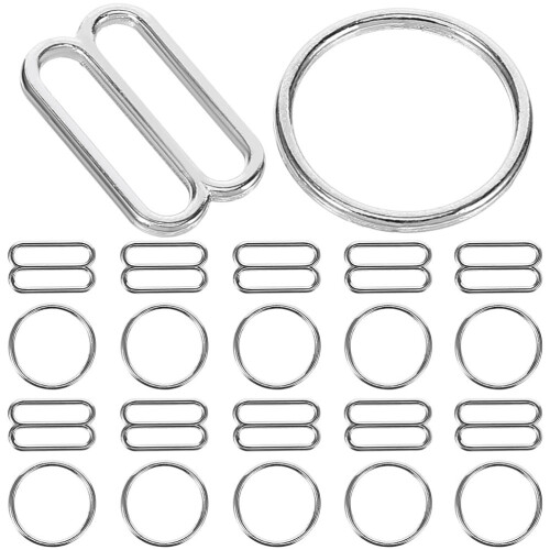 Swimsuit Clasp Replacement Silver 8-Shaped 30 Pairs