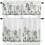 Green Forest Kitchen Curtains Set Rustic Farmhouse 3-Piece 1
