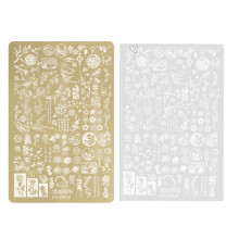 Nail Art Stamping Plate Flower Design Stainless Steel 1