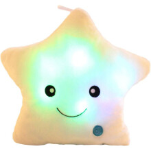 Twinkle Star Plush Pillow LED Night Light White
