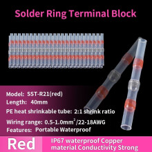 Heat Shrink Butt Terminals Red AWG 22-18 100 pcs