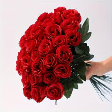 Artificial Red Roses Home Wedding Decor 30PCS