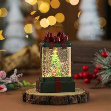 Christmas snow globe night light with tree and snowman scene
