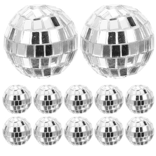 Silver Disco Balls Hanging Ornament 12 pcs