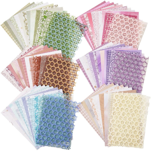 Scrapbook Paper and Decorative Mesh Fabric Set 90 Sheets 2