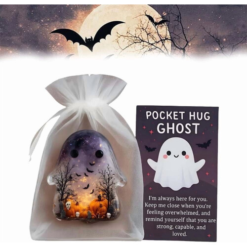 Mini Ghost Ornament with Encouragement Card, 1 pc