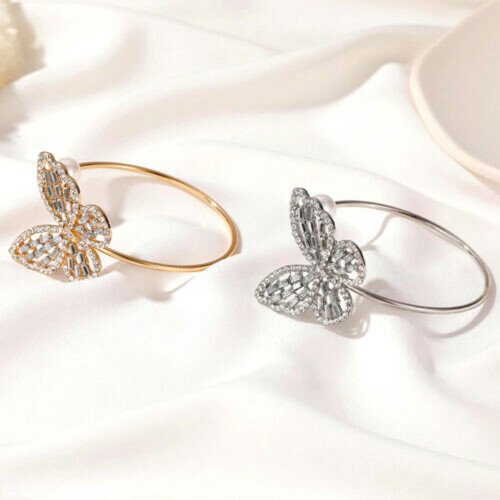 Butterfly Bangle Bracelet 925 Silver with Cubic Zirconia 1