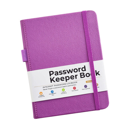 Portable password protector notebook with address book for