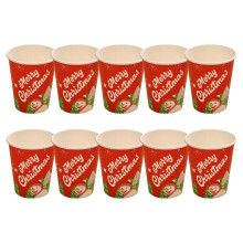 Christmas Paper Cups for Hot Cold Drinks 10 Pcs